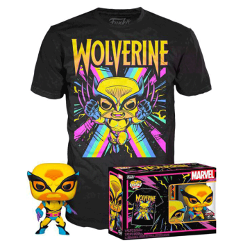 FUNKO POP! - MARVEL - Blacklight Wolverine #802 Special Edition mit Tee Größe S